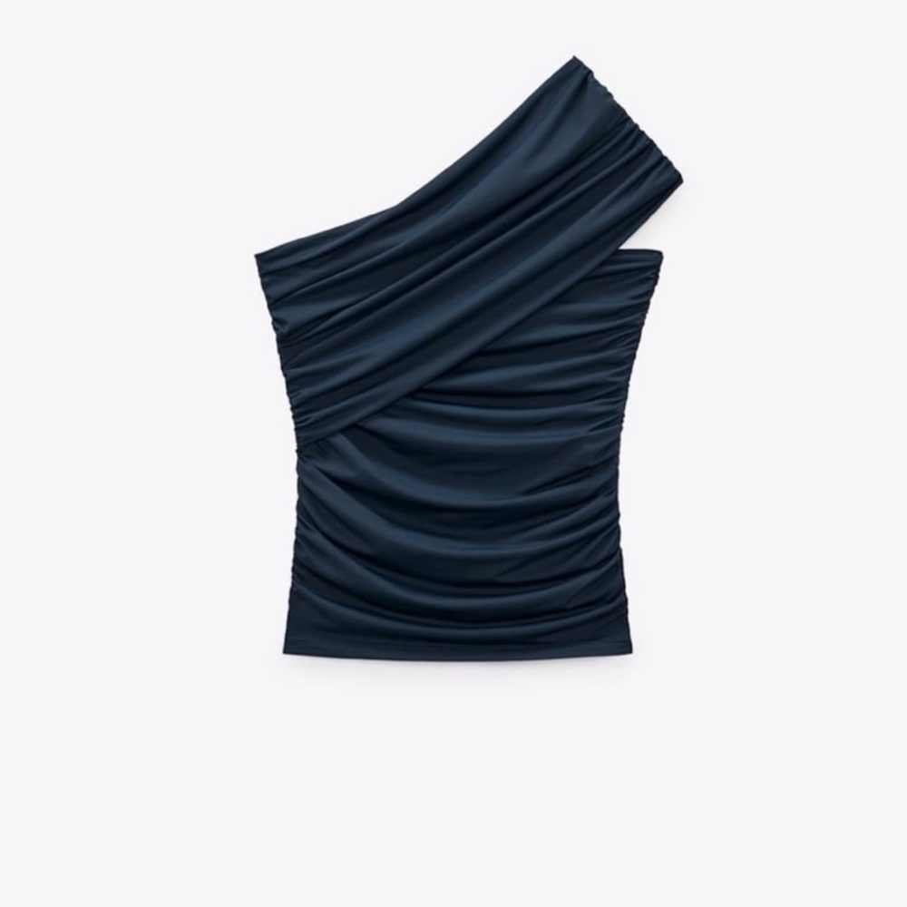 Zara asymmetrical ruched top